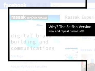 Why building?Why? The Unselfish Version. In our case it’s “spread knowledge, promote cool and effective efforts, connect people”For Rassak… helping people/orgs express themselvesFor Zibkids… helping parents make their kids stronger.And kids to grow up strongerFor BV… to connect parents .. Also to make kids stronger by makingParents stronger