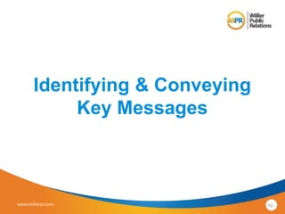 Identifying & Conveying 
Key Messages 
www.imillerpr.com 10 
 