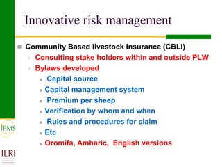 Small ruminant value chain development case of Goma PLW