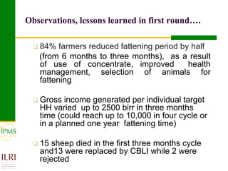 Small ruminant value chain development case of Goma PLW