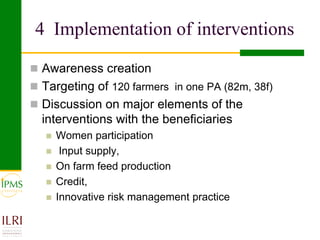 Small ruminant value chain development case of Goma PLW