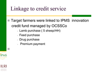 Small ruminant value chain development case of Goma PLW
