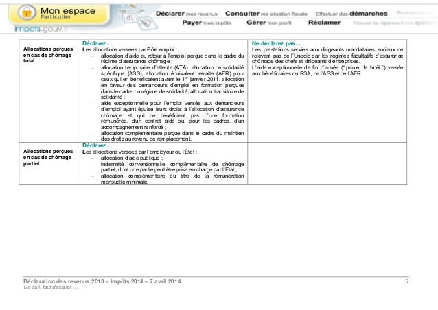 Impot Sur Les Revenus 2013 Les Declarations En Ligne
