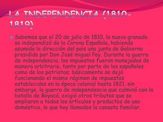Posteriormente Landìnez entra en crisis económica, llevando a la quiebra a muchas personas e instituciones; debido a esto los afectados por ésta situación fueron respaldados con dinero. A Santander lo sucede José Ignacio Márquez quien restableció la Alcabala.