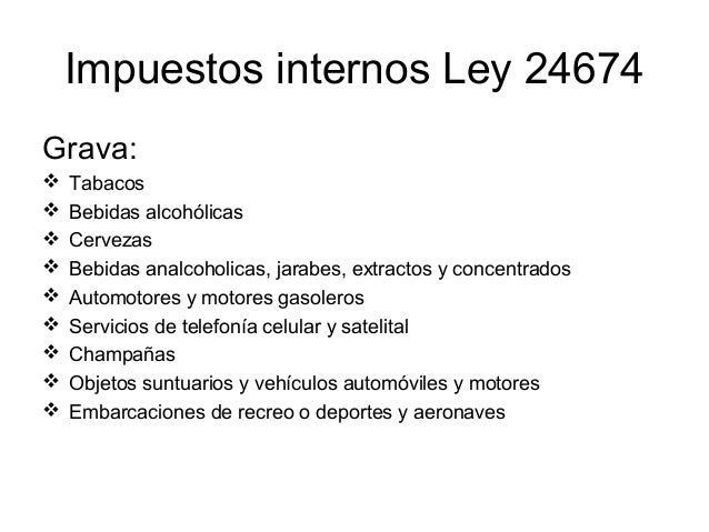 Impuestos Internos En Argentina