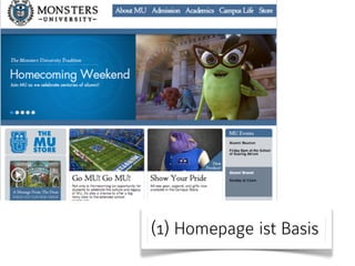 (1) Homepage ist Basis 
 