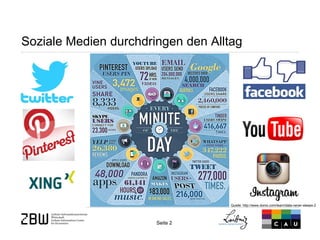 Seite 2 
Soziale Medien durchdringen den Alltag 
Quelle: http://www.domo.com/learn/data-never-sleeps-2  
