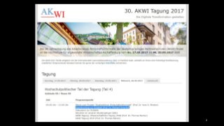 Impulsvortrag Didaktik, Vortrag bei der 30. AKWI-Tagung am 20.9.2017