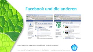 Facebook und die anderen




Quelle:  Umfrage unter  150  Studenten männlich/weiblich  zwischen 18 und 24 Jahren


Brückl GmbH  |  Teichweg 2  |  4972 Utzenaich |  +43 664 4020721  |  brueckl@onlinetools.at | www.nettzz.at
 