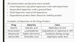 Unspecified Impurity Example A clear understanding of ICH-Q3 IMPURITIES | PPTX