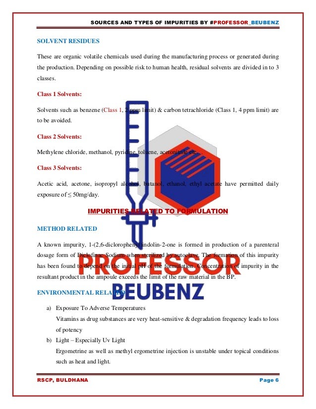 Sources and Types of Impurities by Professor Beubenz