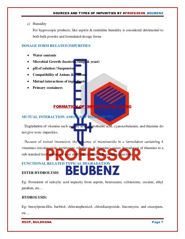 Sources and Types of Impurities by Professor Beubenz