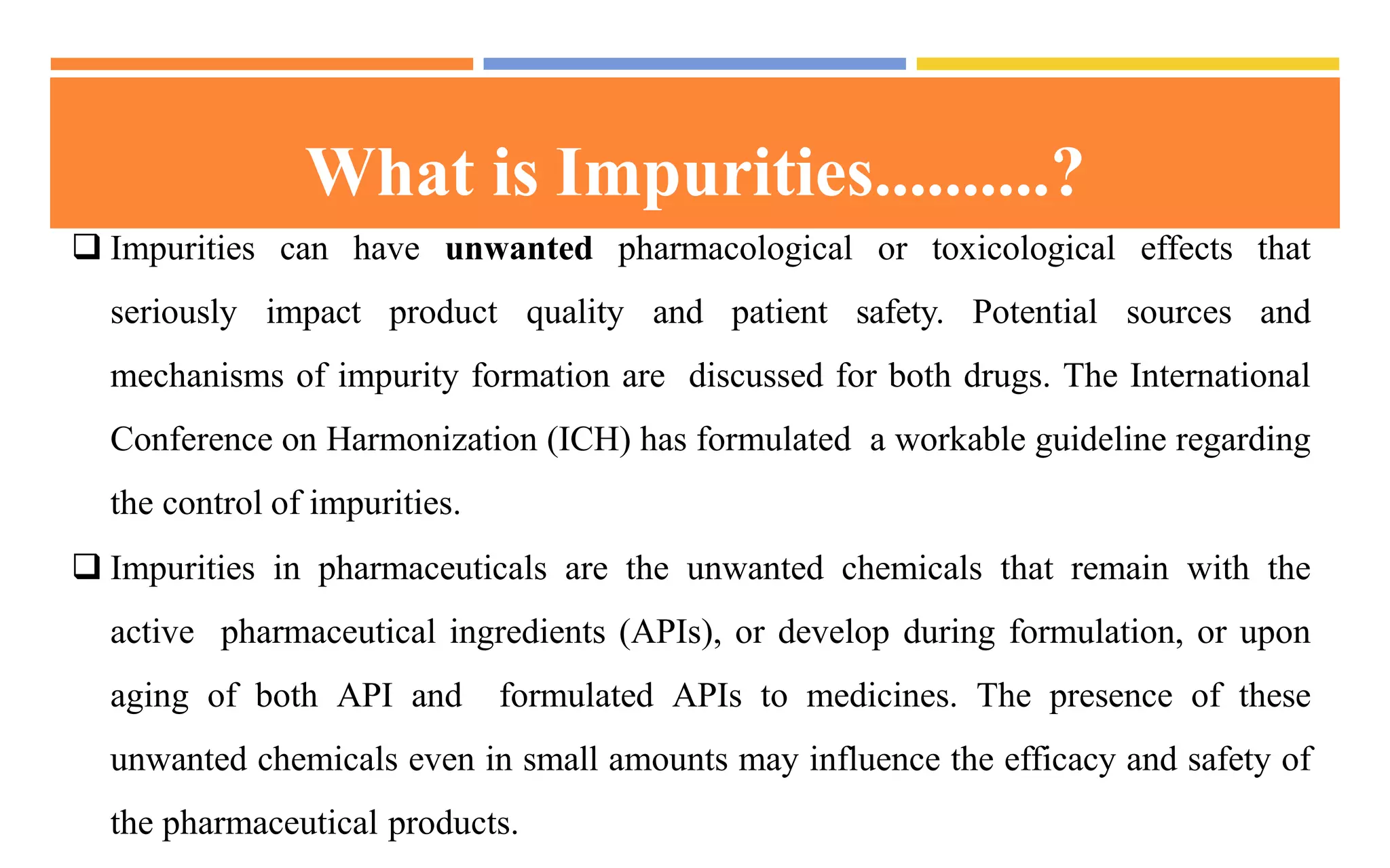 Impurities in pharmaceutical substances | PPTX