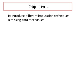 Imputation techniques for missing data in clinical trials | PPTX