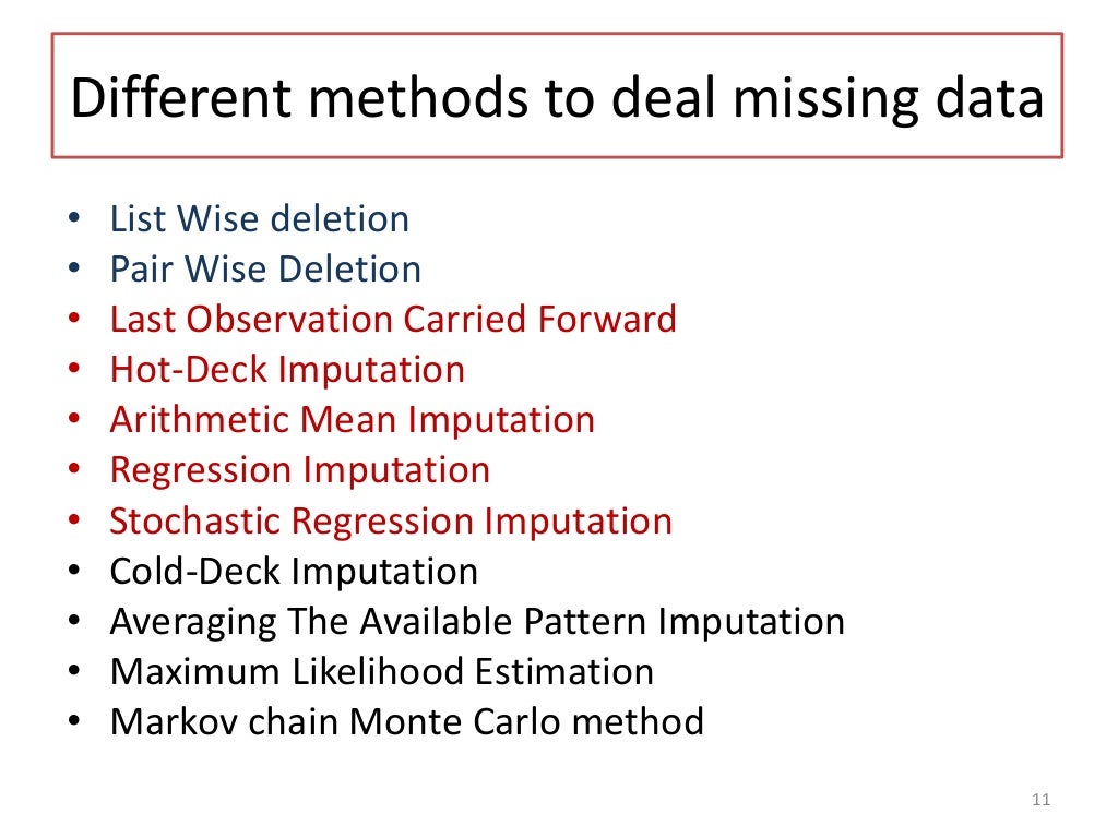 Imputation Techniques For Missing Data In Clinical Trials