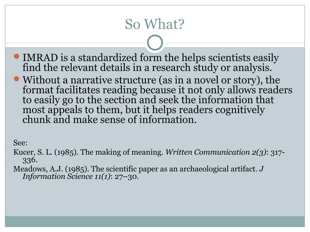 IMRAD FORMAT | PPT