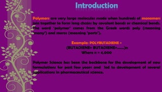 Polymer in Pharmaceutical Science | PPT