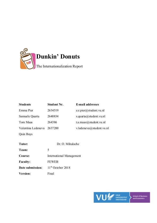 international management dunkin donuts fidelity investments balance sheet
