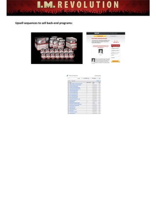  
 
 
 
 
 
 
Upsell sequences to sell back‐end programs: 
 
 
 
 
 
 
 
 
 
 
 