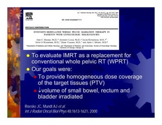 Imrt In Gynecologic Malignancies