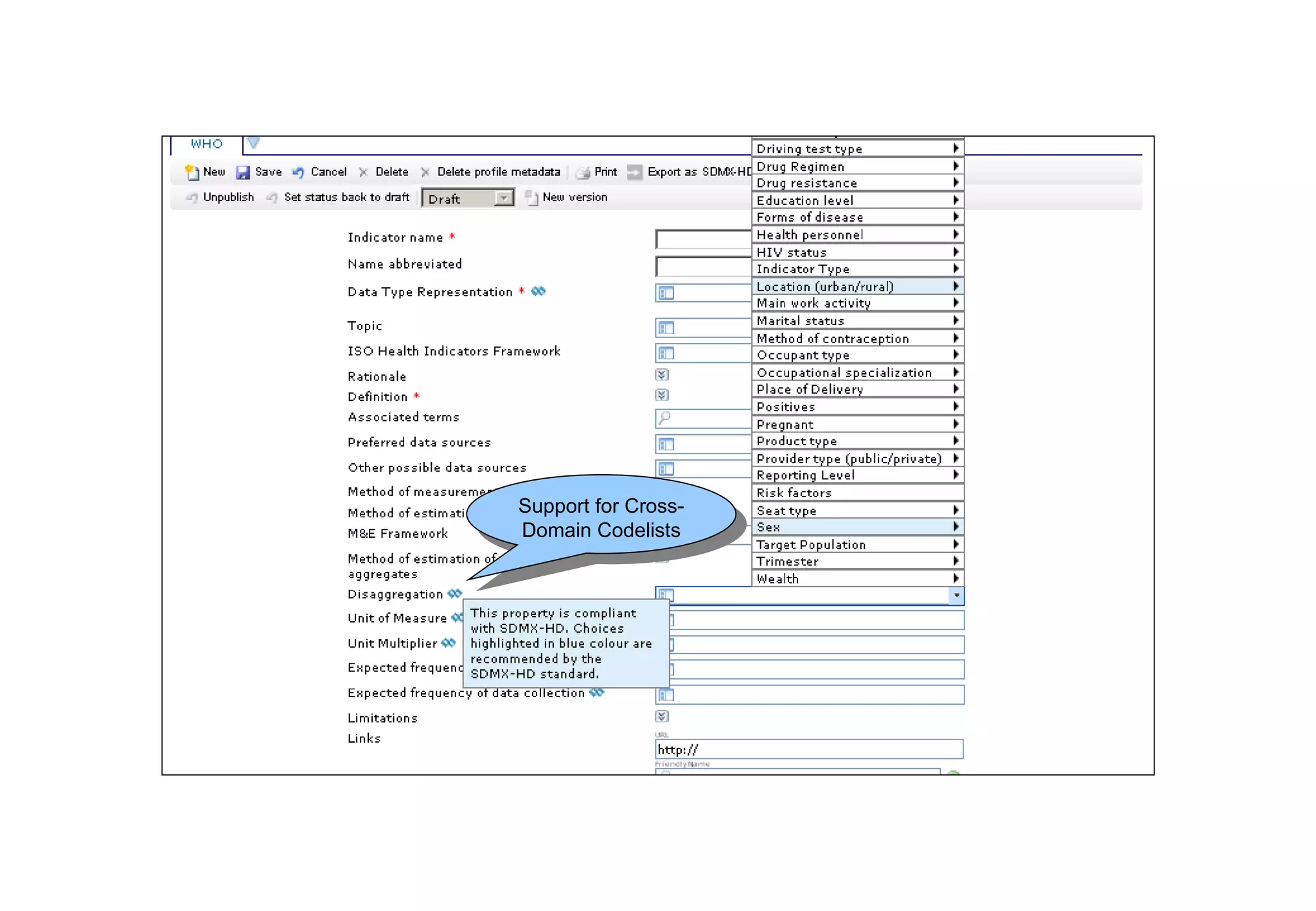Support for Cross-
Domain Codelists
 