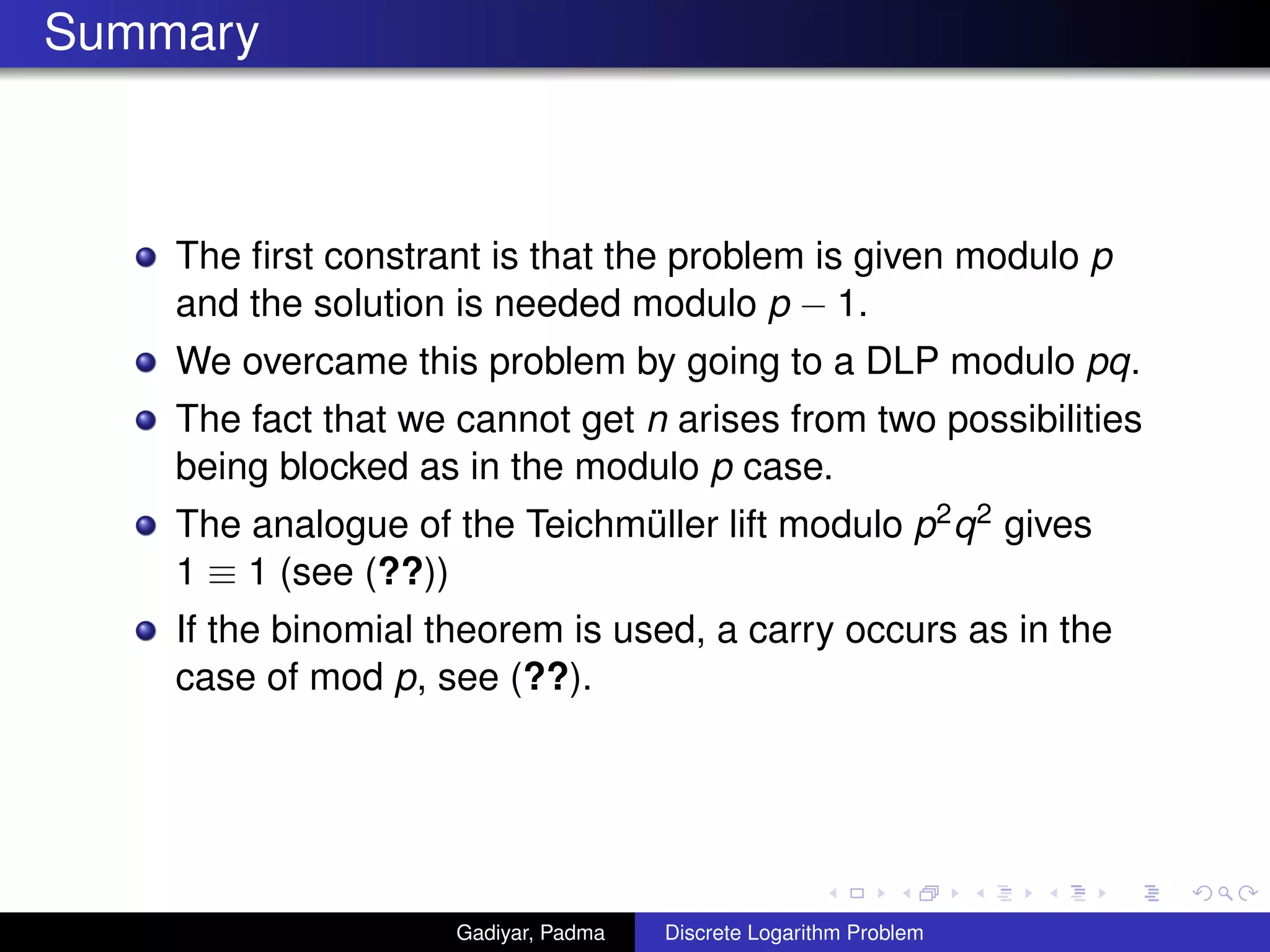 Discrete Logarithm Problem over Prime Fields, Non-canonical Lifts and ...