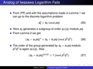 Discrete Logarithm Problem over Prime Fields, Non-canonical Lifts and ...