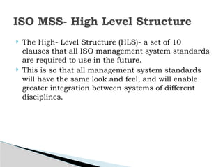 Iso Management System Structure IMS 1.pptx Integrated management system is combo of three ISO Standards ...