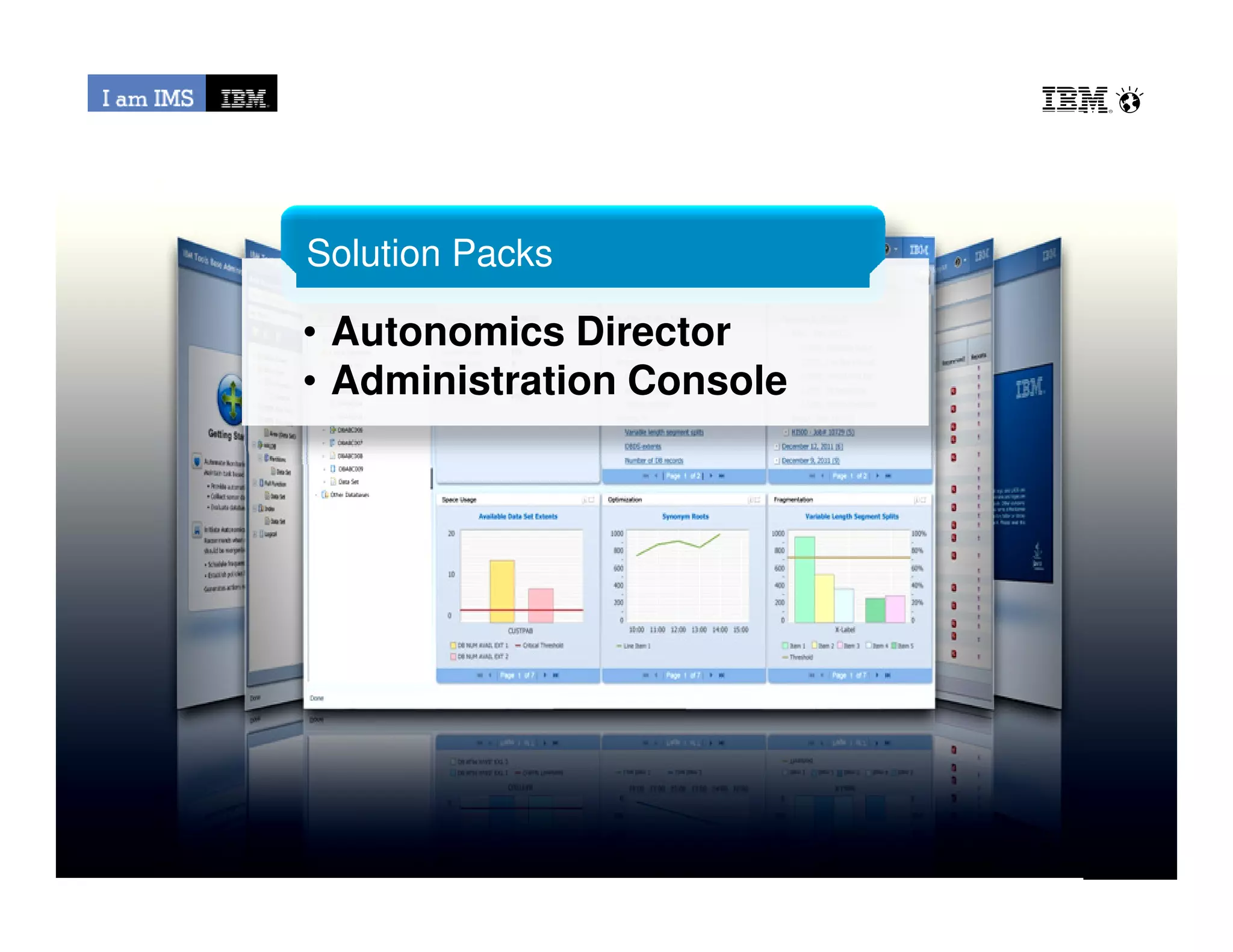 • Autonomics Director
• Administration Console
Solution Packs
© 2013 IBM Corporation
 