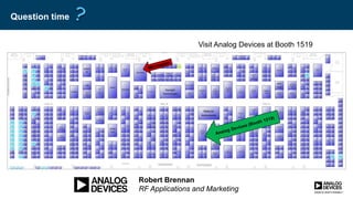 Question time
Visit Analog Devices at Booth 1519
Robert Brennan
RF Applications and Marketing
 