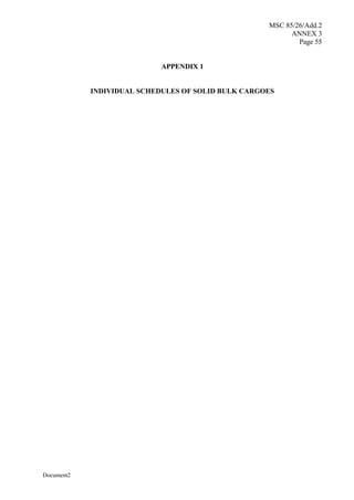 MSC 85/26/Add.2
ANNEX 3
Page 55
Document2
APPENDIX 1
INDIVIDUAL SCHEDULES OF SOLID BULK CARGOES
 