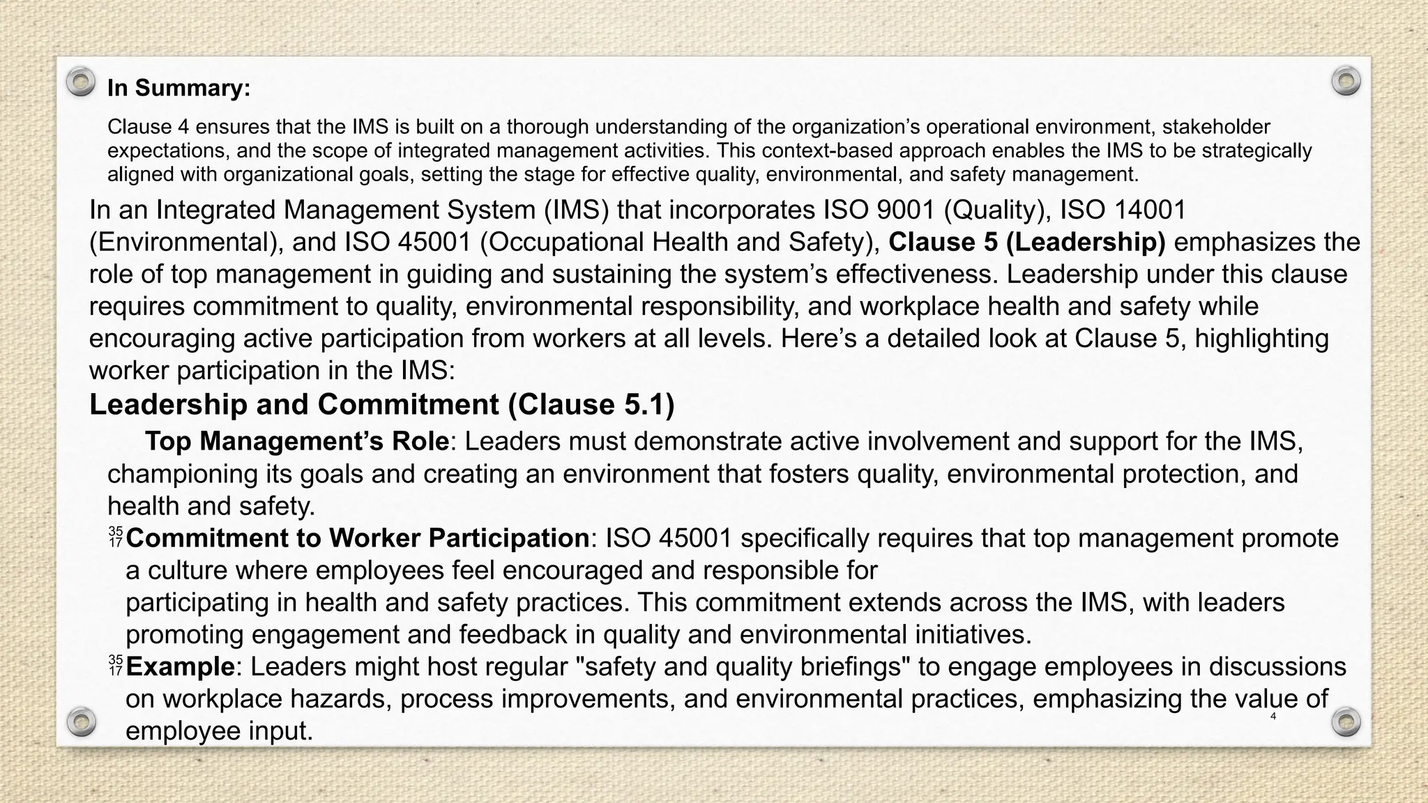 IMS CLAUSES EXPLAINED.pptxnyergrated management systems clauses | PPTX