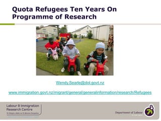 Next StepsMore detailed analysis on the survey dataQualitative research25 in-depth interviewsPathways to employment & economic contribution (paid and unpaid)Focus Groups - 6English language acquisition, service provision, movements to Australia