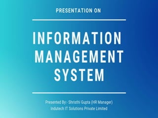 Presentation On School Information Management System 
