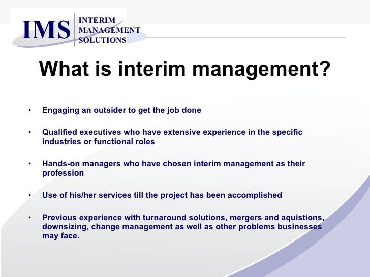 What is Interim Management?