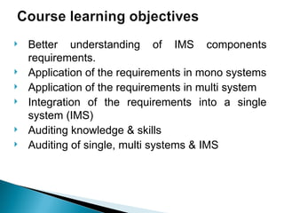 IMS TRAINING MATERIAL[1].pptintegrated management system , common ...