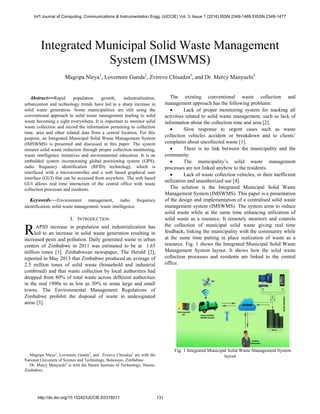 Integrated Municipal Solid Waste Management System (IMSWMS) | PDF