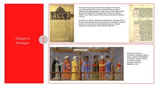 Disegni e
Immagini
Girolamo da Cremona,
Frontespizio, Dialogo di sapienti
arabi e cristiani sulla Metafisica
di Aristotele...
