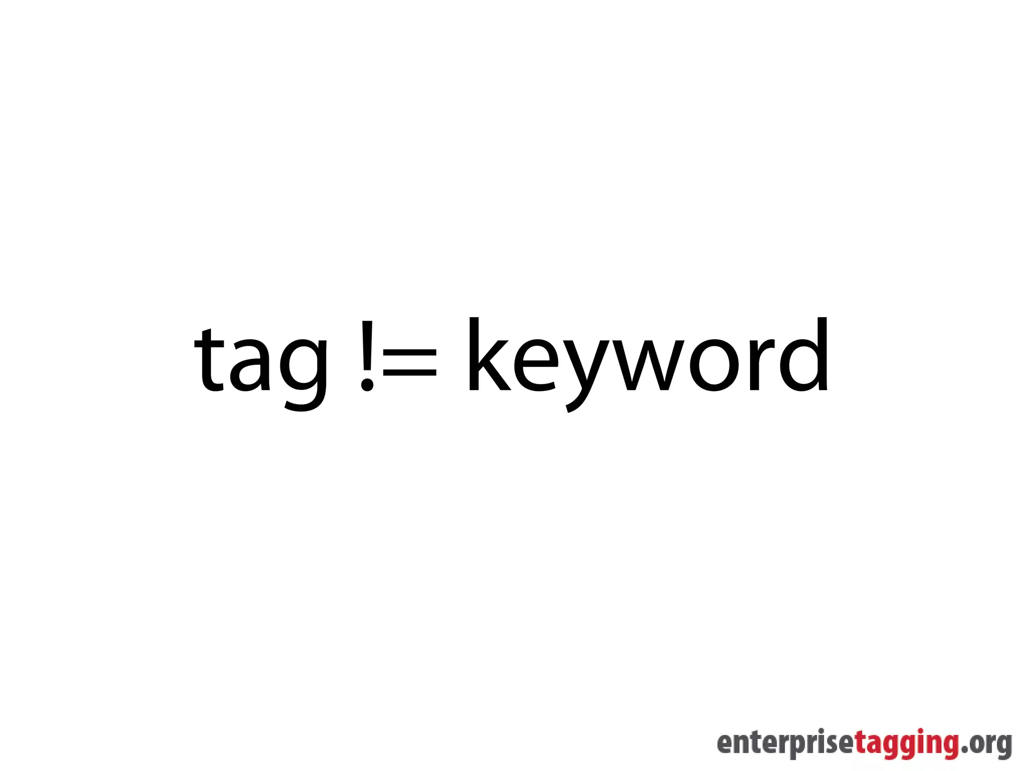 tag != keyword
 