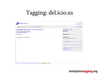 Tagging: del.icio.us
 