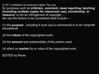 copyright 101 and fair use | PPT