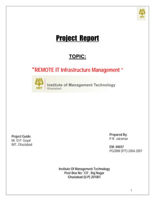 Final year project on Remote Infrastructure Management | PDF