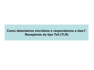 Como detectamos micróbios e respondemos a eles?:
Receptores do tipo Toll (TLR)
 