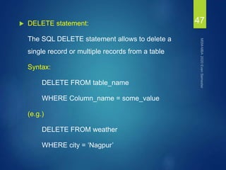 Information Management unit 3 Database management systems | PPTX