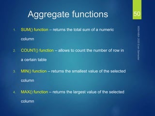 Information Management unit 3 Database management systems | PPTX