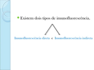 Existem     dois tipos de imunofluorescência.



Imunofluorescência direta e Imunofluorescência indireta
 