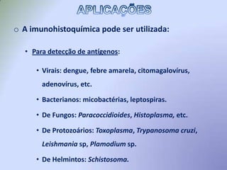 BLOQUEIO DE ENZIMA ENDÓGENA PEROXIDASENormalmente ocorre atividade de peroxidase em hemácias, granulócitos, hepatócitos, sistema nervoso central e tecidos sensíveis a estrogênio.