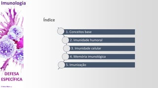 © Artur Melo 2021
1. Conceitos base
2. Imunidade humoral
3. Imunidade celular
4. Memória imunológica
5. Imunização
 