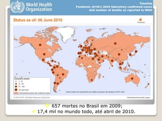  657 mortes no Brasil em 2009;
 17,4 mil no mundo todo, até abril de 2010.
 