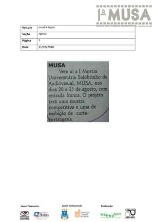 Veículo   Jornal A Região

Seção     Agenda

Página    3

Data      31/07/2010
 
